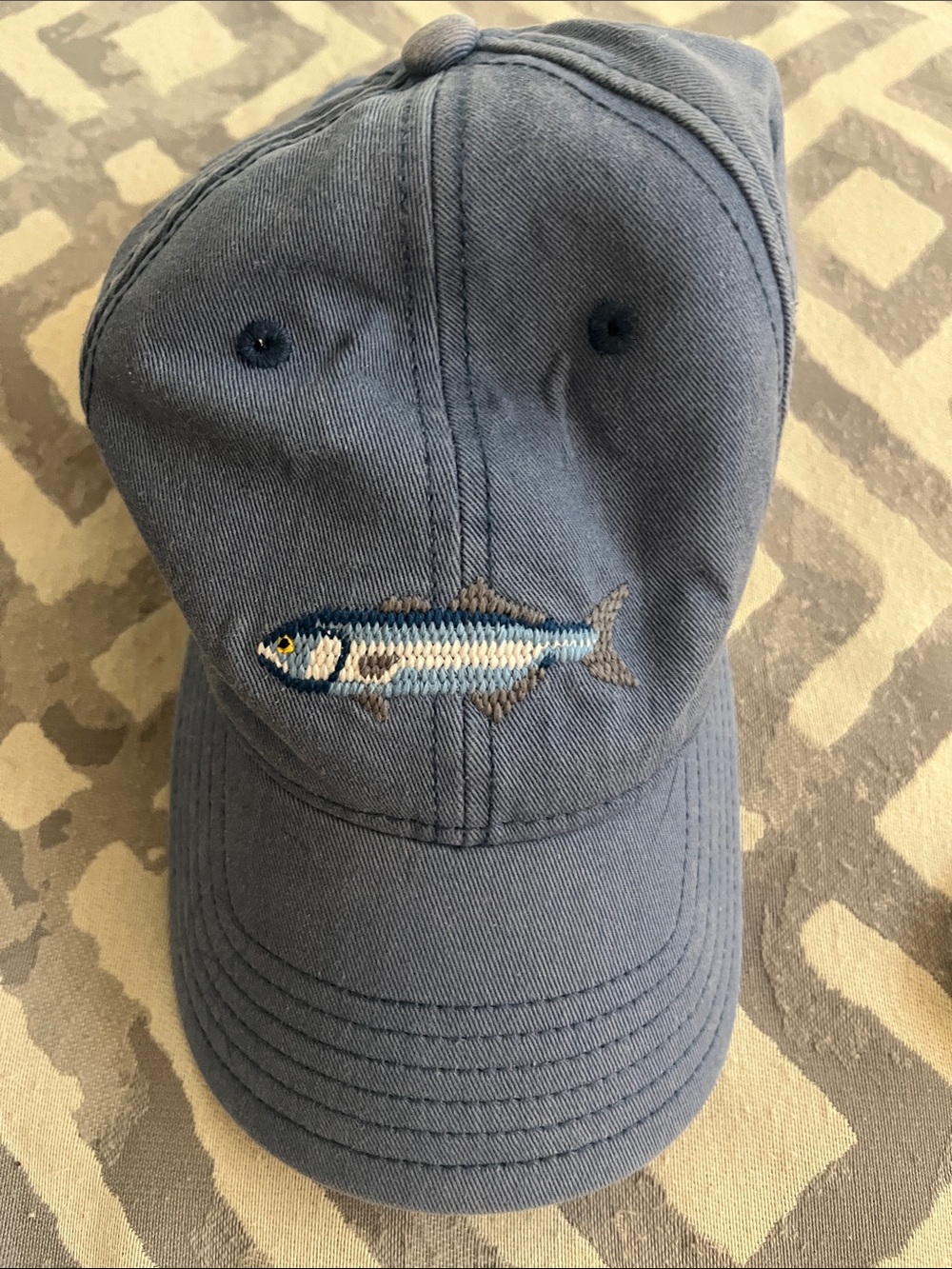 ❤️ 6 for 20 ❤️ Harding-Lane Blue Embroidered Fish Baseball Cap